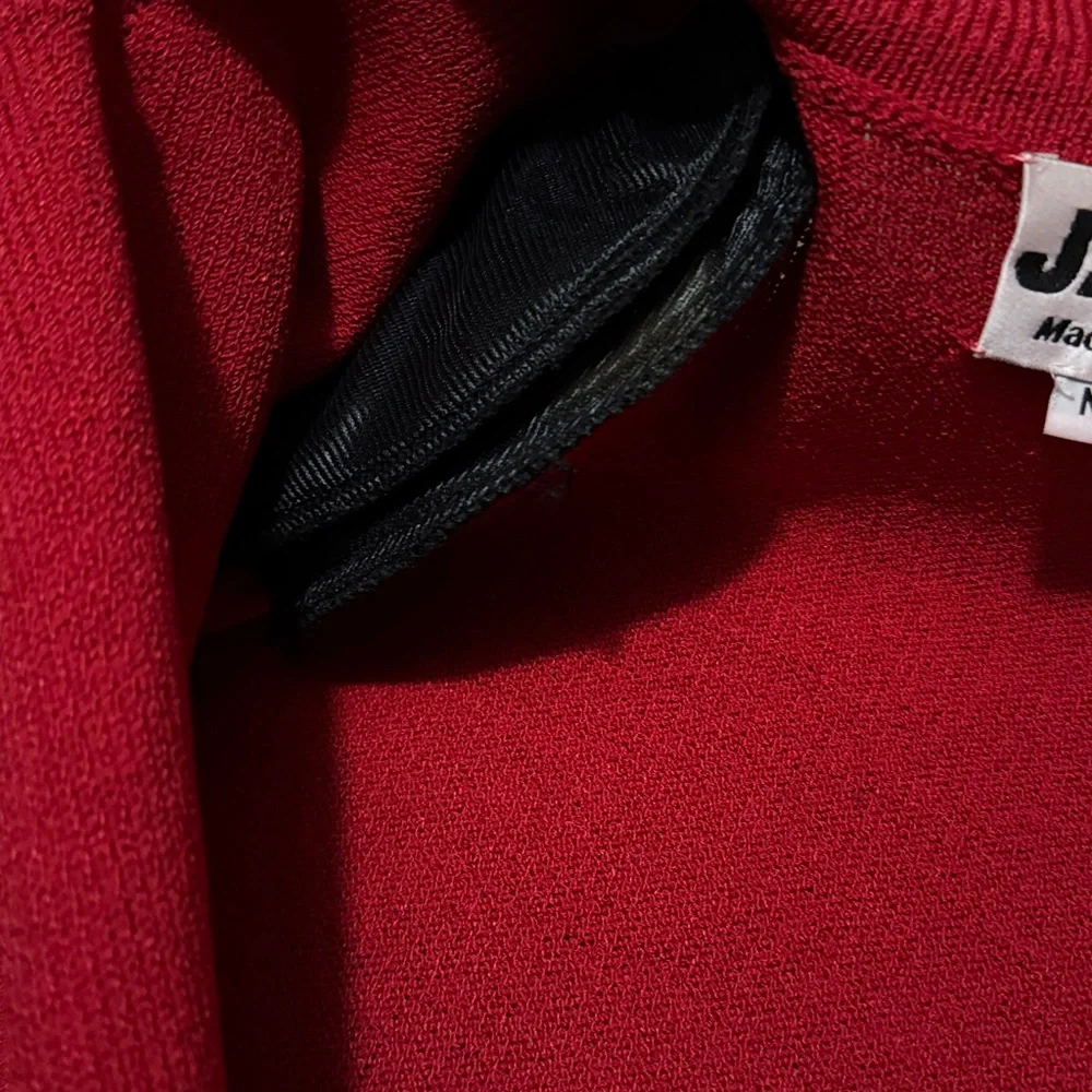 EUC Vintage J.S.S.-Oversized Sweater Blazer-Single Button-Red-Sz M-Wool/Rayon - Picture 14 of 15